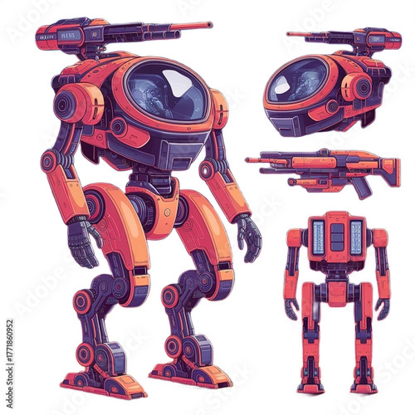 Obraz Futuristic Advanced AI Humanoid Robot  Next-Generation Android Prototype in Sci-Fi Laboratory High-Tech 
