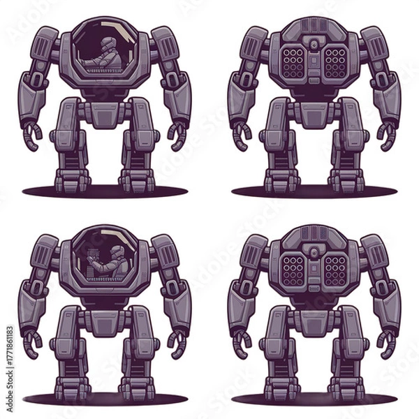 Obraz Futuristic Advanced AI Humanoid Robot  Next-Generation Android Prototype in Sci-Fi Laboratory High-Tech 
