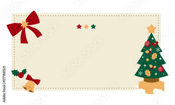 Fototapeta クリスマスの見出しフレーム