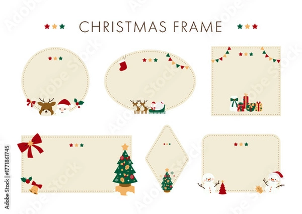 Fototapeta クリスマスの見出しフレームセット