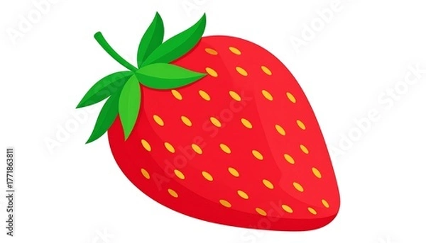 Obraz Vibrant Strawberry Illustration - A Fresh and Appetizing Fruit Design.