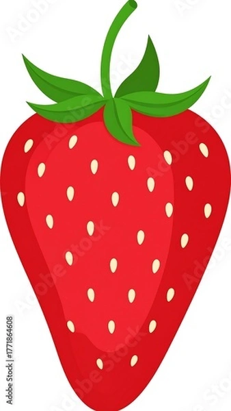 Obraz Vibrant Strawberry Illustration - A Fresh and Delicious Fruit.