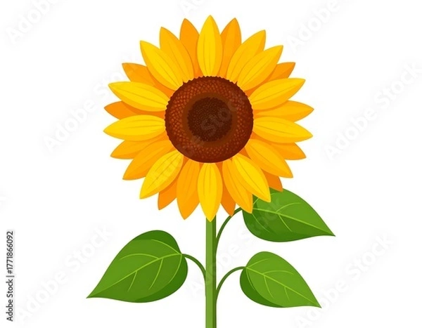 Obraz Vibrant Sunflower Illustration - A Cheerful Symbol of Summer and Growth.