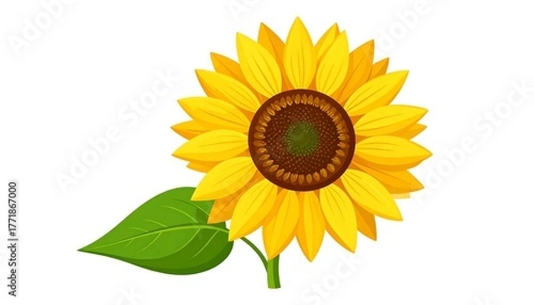 Obraz Vibrant Sunflower Illustration - A Symbol of Summer and Happiness.