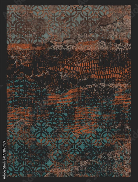 Obraz abstract texture fabric area rug, carpet, scarf, bedding cover pattern design