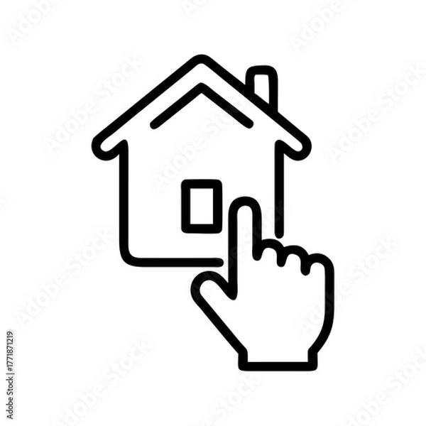 Fototapeta Home Button Icon – Navigation, Interface, and UI Symbol Design