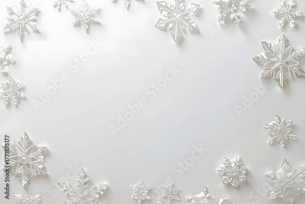 Fototapeta Transparent Glass Snowflake Ornaments with Delicate Intricate Details