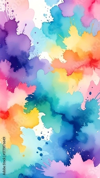 Obraz Vibrant Watercolor Splash - A Kaleidoscope of Colors in Abstract Art.