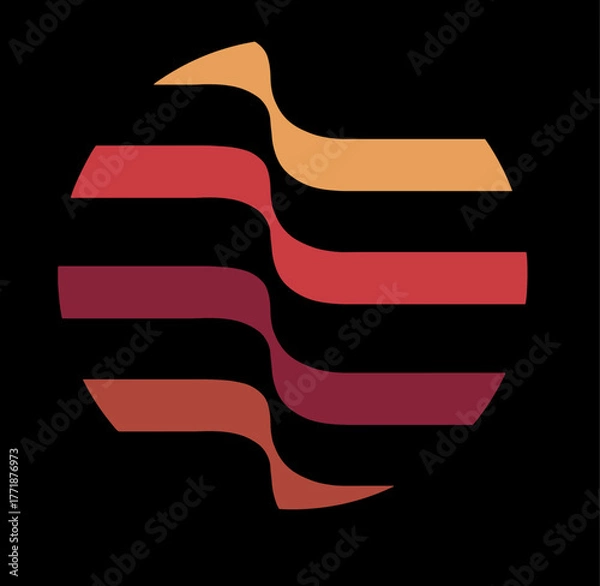 Fototapeta Ribbons of color form a visually interesting vector background or logo