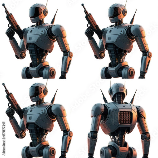 Obraz Futuristic Advanced AI Humanoid Robot  Next-Generation Android Prototype in Sci-Fi Laboratory High-Tech 
