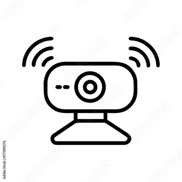 Fototapeta Video Call Camera Icon – Online Meeting, Communication, and Conference Symbol