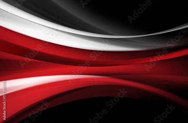 Fototapeta Red lines, white red gray lines on a black background that create a three-dimensional effect. 