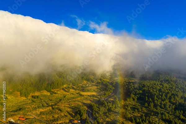 Fototapeta Cloud waterfall, Cumbre Nueva, La Palma, Canary Islands