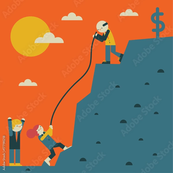 Obraz Reaching the Top with Teamwork