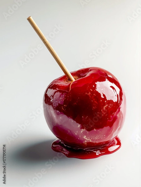 Fototapeta an isolated traditional fairground red toffee apple