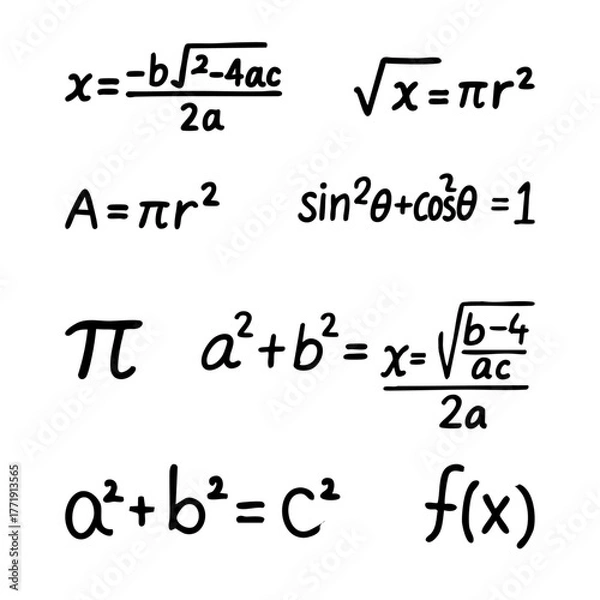Fototapeta Math Formula Line Doodle