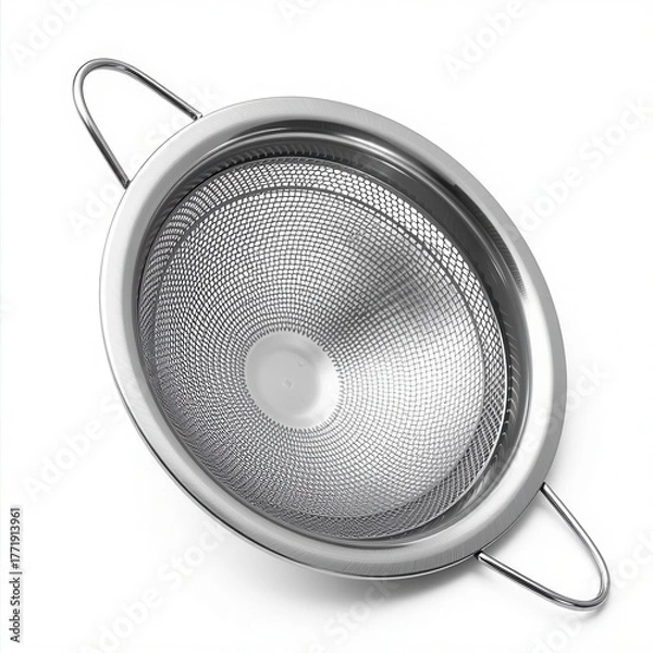 Fototapeta Stainless Steel Kitchen Colander for Straining Pasta, Vegetables, and Fruits with Dual Handles for Easy Use
