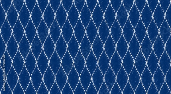 Obraz Dotted line grid seamless pattern. Wavy polka dot white texture. Artistic gradient abstract background