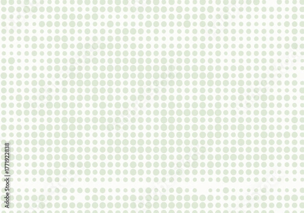 Obraz Subtle light green halftone dot pattern on a white background, creating a minimalist graphic texture.