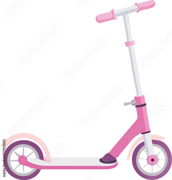 Obraz Stylish Pink Scooter for Girls  Compact Foldable Design Childrens Outdoor Toy High Quality Product Image
