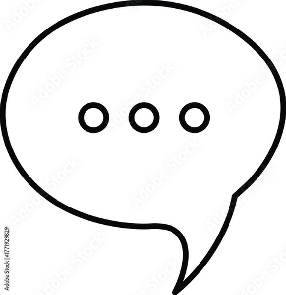 Fototapeta Chatbot Bubble Line Icon for AI Conversation and Messaging Interface