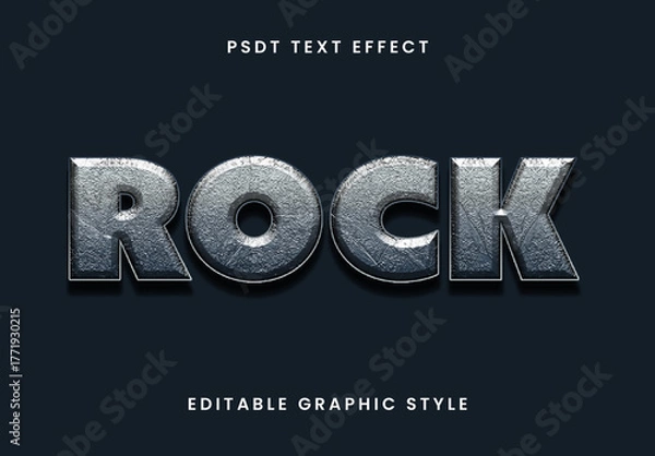 Obraz Gray 3D Rough Metal Text Effect Embossed Steel Font