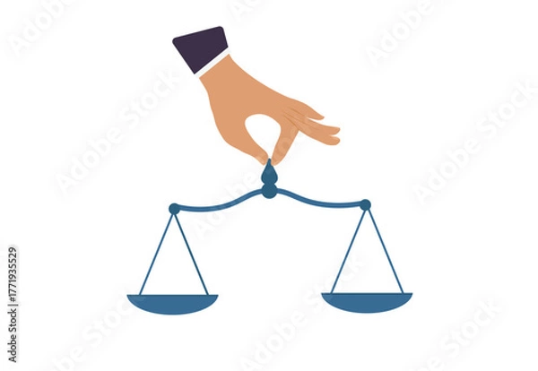 Fototapeta Illustration of scales of justic. Symbolizing fairness, law, equality, legal judgment, ethics and legal system