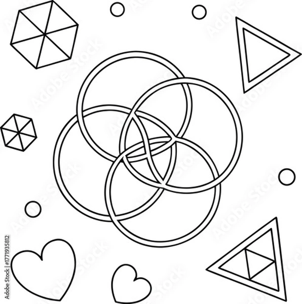 Fototapeta Abstract geometric pattern with subtle gradients and textures for modern design isolated on transparent background