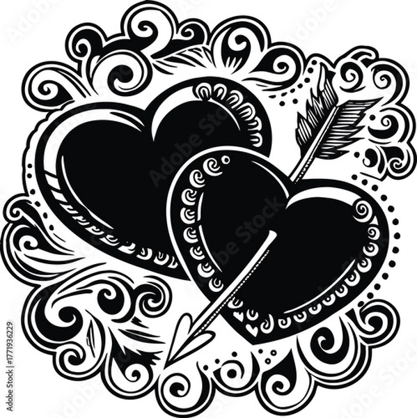 Fototapeta A person's hands holding a glowing blue orb in a dark environment isolated on transparent background