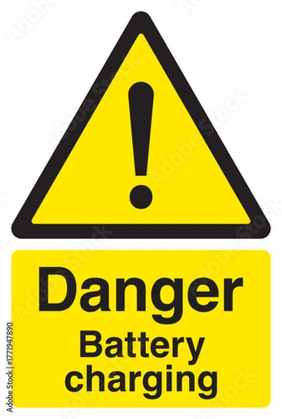 Obraz Danger battery charging warning sign