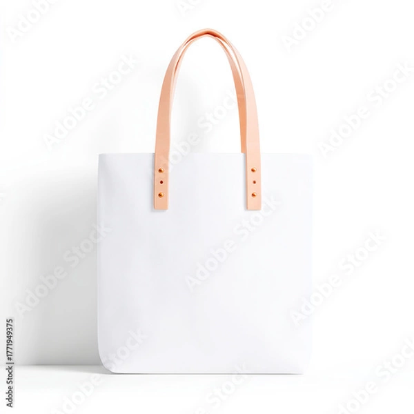 Obraz Plain blank canvas tote bag eco reusable shopping mockup printable branding accessory