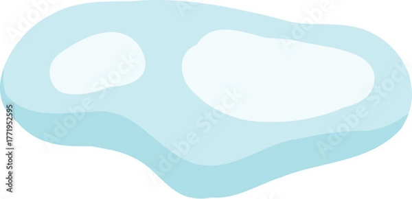 Obraz White snowy cape on white background, snowdrifts, Winter element, border frame snow decoration. cartoon flat decoration with snowflakes, icicles isolated illustration