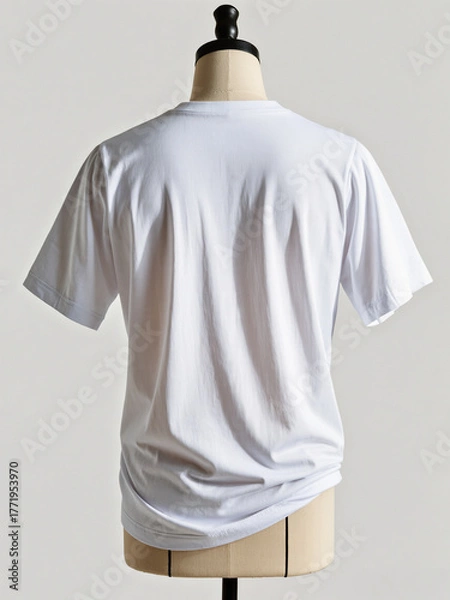 Fototapeta Mockup de camiseta blanca VISTA TRASERA en MANIQUI para diseño de estampado	
