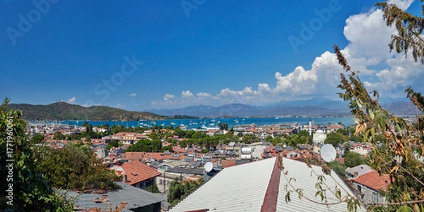 Fototapeta Türkiye. Fethiye. Panorama of the port. View from the Rock Tombs of Amyntas.