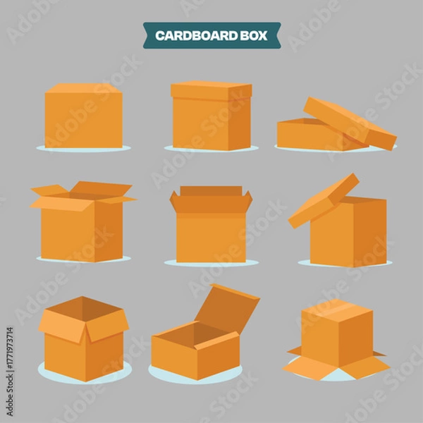Obraz Cardboard Collection boxes vector art