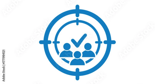 Obraz Target symbol with people inside a focused and strategic representation silhouette
