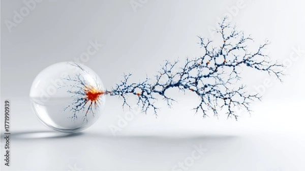 Fototapeta Abstract Crystal Growth and Branching Network.