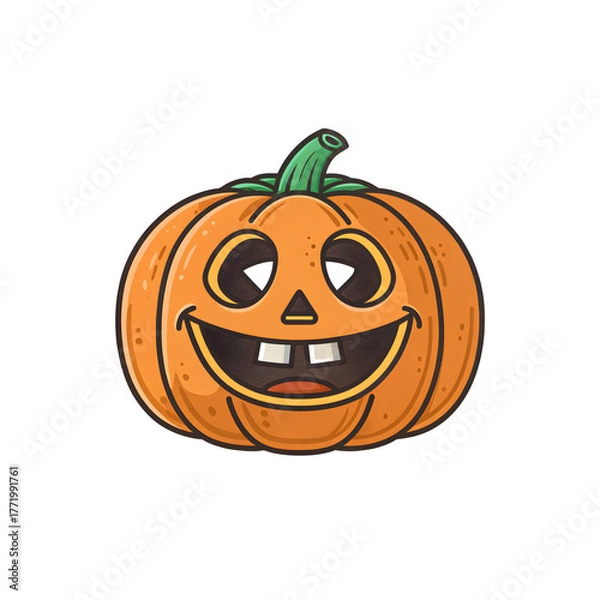 Fototapeta Pumpkin Halloween mascot logo Design PNG transparent background