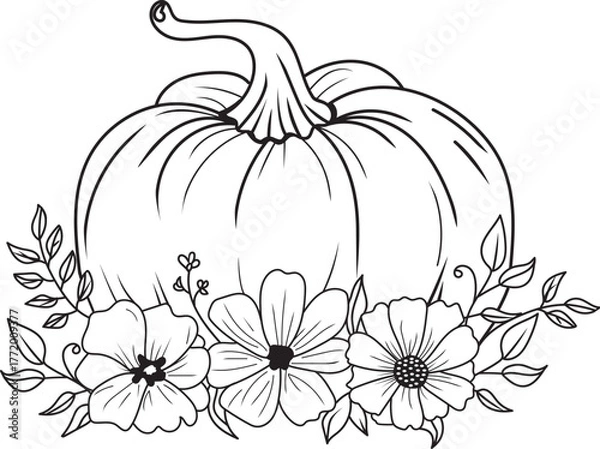 Obraz Vector Floral Pumpkin.