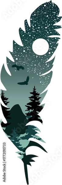 Obraz Galaxy Feather PNG