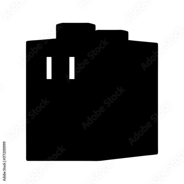 Obraz Abstract Illustration of an Electric Component with Slots and Rectangular Extensions