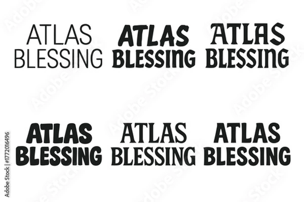 Fototapeta Atlas Blessing Variations. Atlas Blessing. Set lettering. harmonious lettering variations of the same emblematic concept, each with different