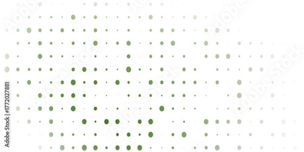 Fototapeta Light Green, Green vector layout, halftone horizontal. circle pattern, with irregular shapes.  Geometric pattern in halftone style, suitable for Design element posters, theme, card, banner.