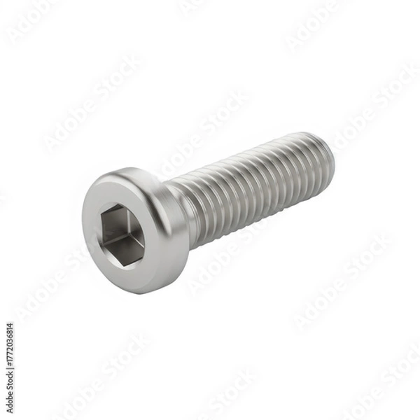 Obraz Metal Socket Head Cap Screw Isolated On White Background