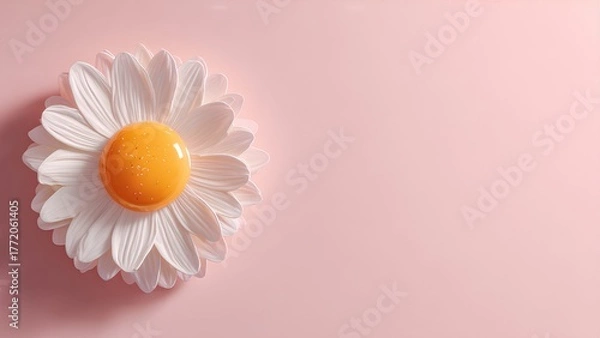 Obraz Creative daisy egg concept on pastel pink background – minimal art design