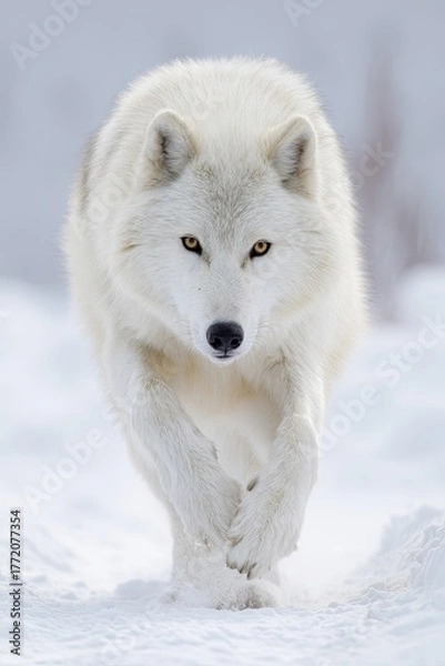Obraz White Wolf Walking In Snow