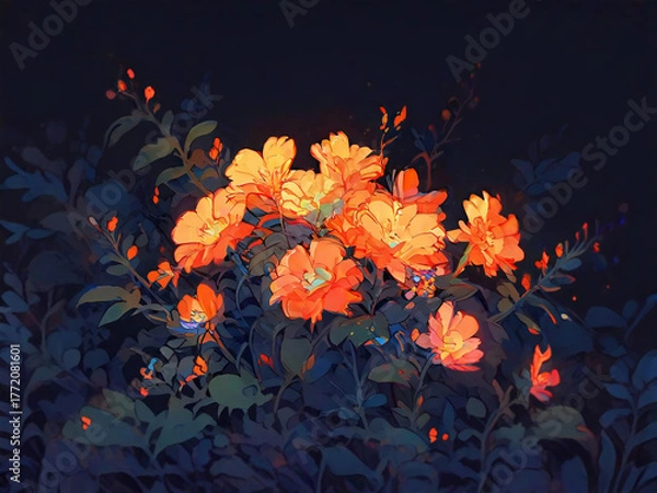 Obraz flowers in dark place