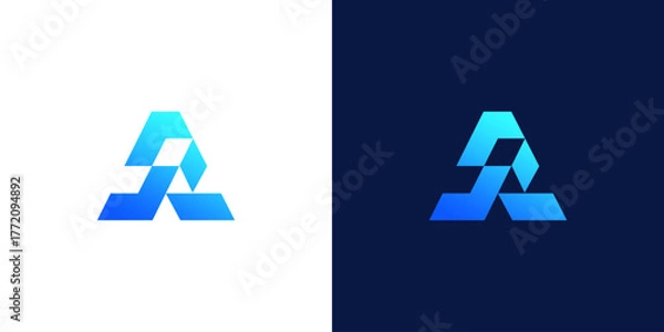 Fototapeta initial letter A simple monogram logo design vector illustration	