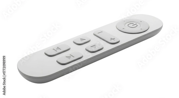 Obraz Modern minimalistic white remote control isolated PNG with Transparent Background