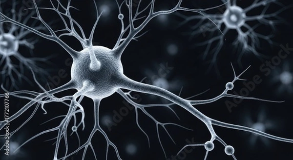 Fototapeta Microscopic view of a neuron nerve cell